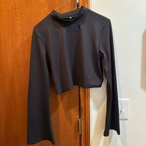 Long sleeve workout/casual black crop top